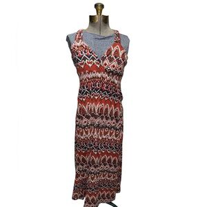 Pink Rose Halter Maxi Dress in Red and Black